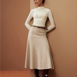 New with tags! OGL FuzzLuxe Flared Maxi Skirt Heather Morganite size Small